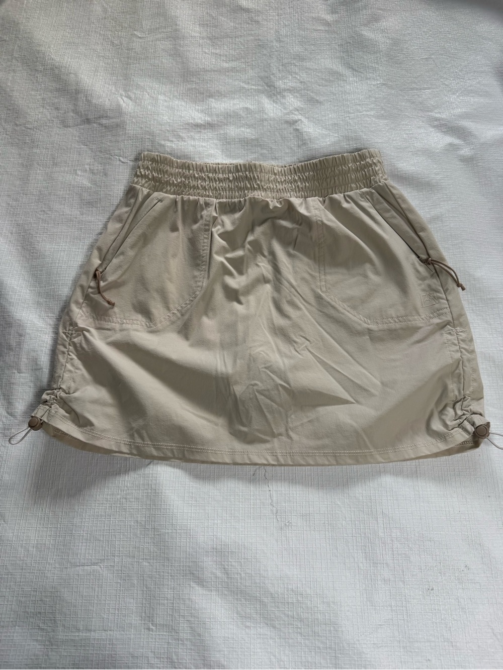 4/25 Skort Beige Elastic-Waist With Drawcord Details XS